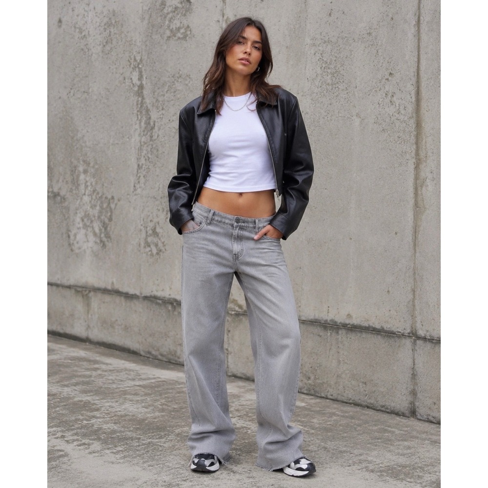 Hidden Jeans Alyx Baggy Jean 29 Grey Low Slung Wide Leg Raw Hem Streetwear Y2K